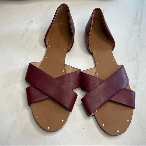 Madewell Shoes - Madewell rich Burgundy Thea Crisscross Leather Sandals
